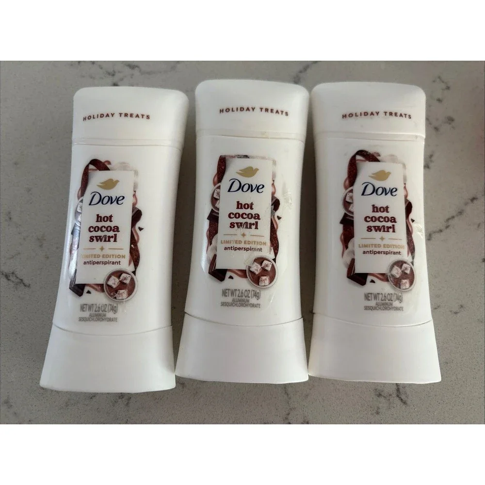 3x Dove Care Hot Cocoa Swirl Antiperspirant Deodorant 2.6 oz. Holiday Treats - Picture 1 of 1